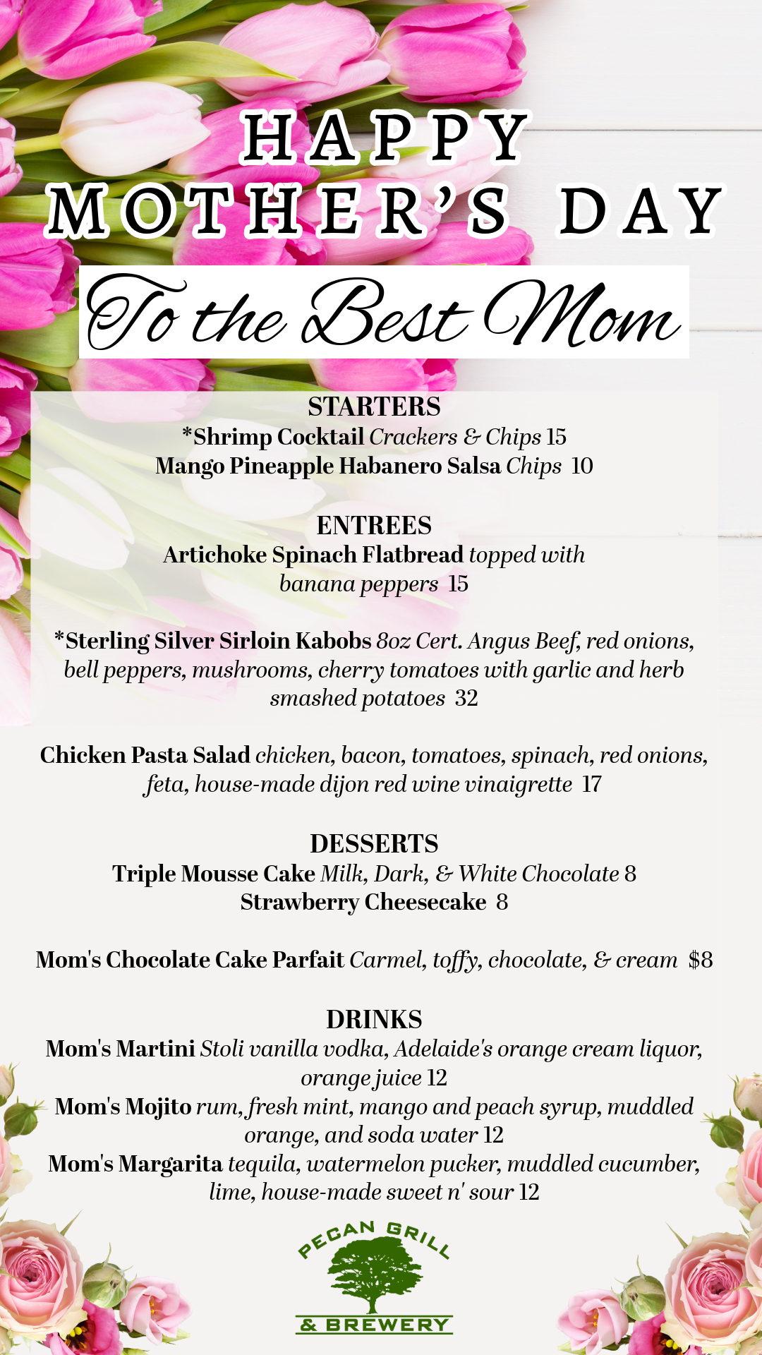 Mother's Day Menu 2026